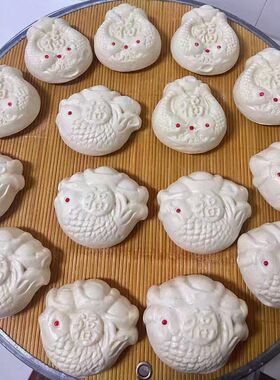 过年做发面花样馒头月饼卡子山东胶东喜庆面食家用木质模具厨房工