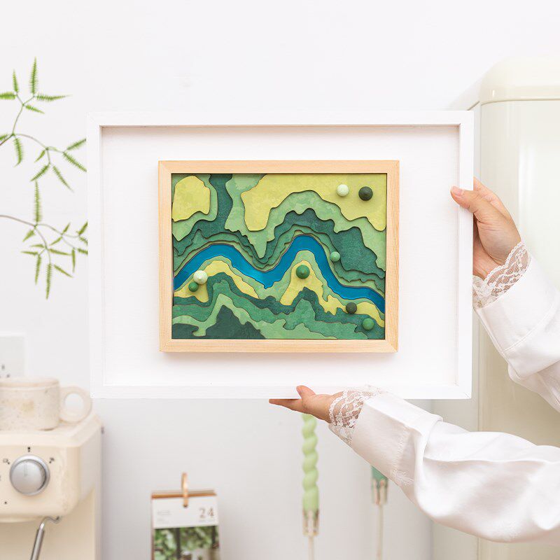 阿楹 餐边柜电视沙发背景墙3d立体壁画山水轻奢高级床头装饰挂件