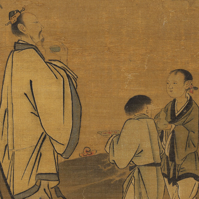 南宋马远竹鹤图国画山水画微喷复制书房客厅书房玄关装饰卷轴挂画