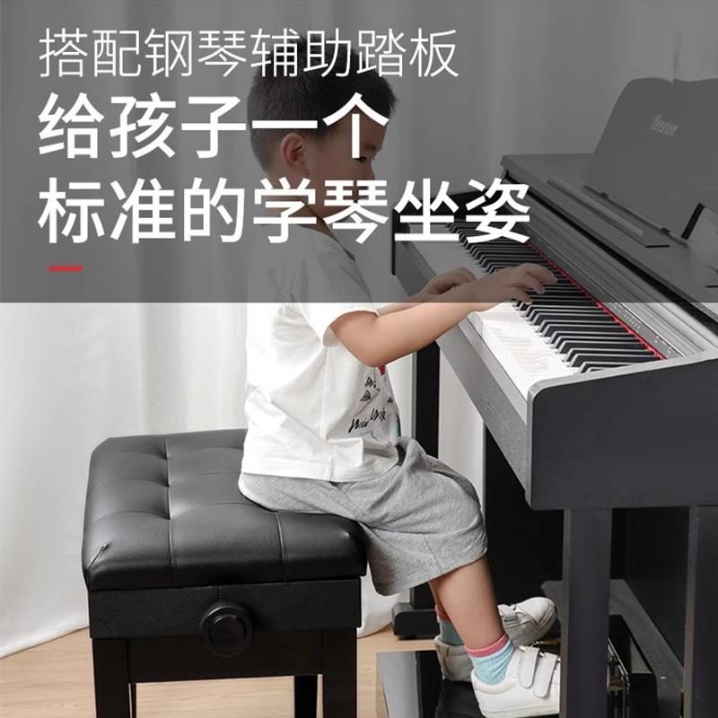 实木钢琴凳高级可升降琴凳双人儿童书箱凳子单人电子琴电钢琴椅子