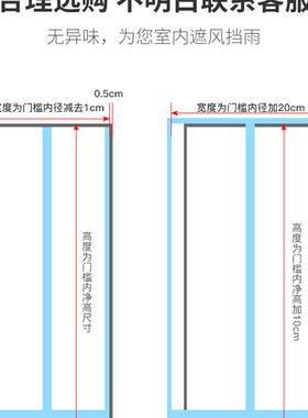夏季透明磁吸纱网门帘成都空调磁吸软门帘免打孔商用软门帘隔断窗