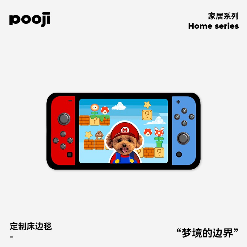 POOJI宠物定制地毯轻奢卧室客厅房间长方形猫咪狗来图DIY礼物