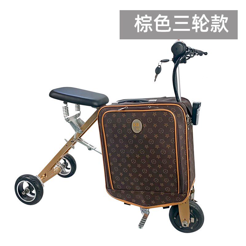 老人代步行李箱电动三轮车轻便飞机高铁旅游箱电动车母子小型车