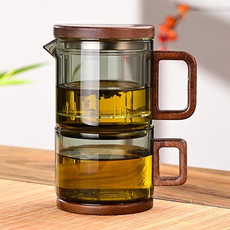 耐高温玻璃咖啡杯套装泡茶壶茶具办公室喝茶杯子母壶一杯一壶茶