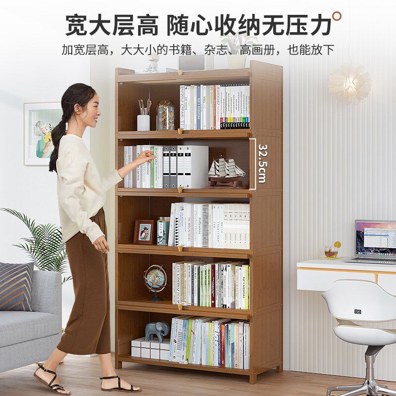 家用书柜楼梯间收纳柜儿童书架落地置物架一体靠墙图书馆储物柜子