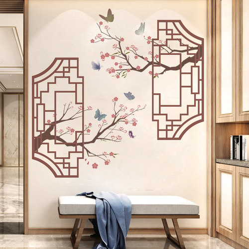 古风字画墙贴画办公室背景墙装饰壁纸励志贴纸海报纸墙纸自粘墙画