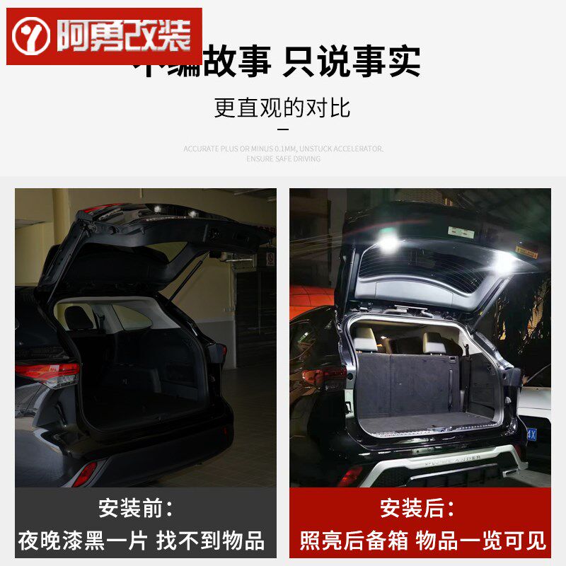适用22-24款汉兰达LED后备箱照明灯皇冠陆放专用车内顶灯阿勇改装