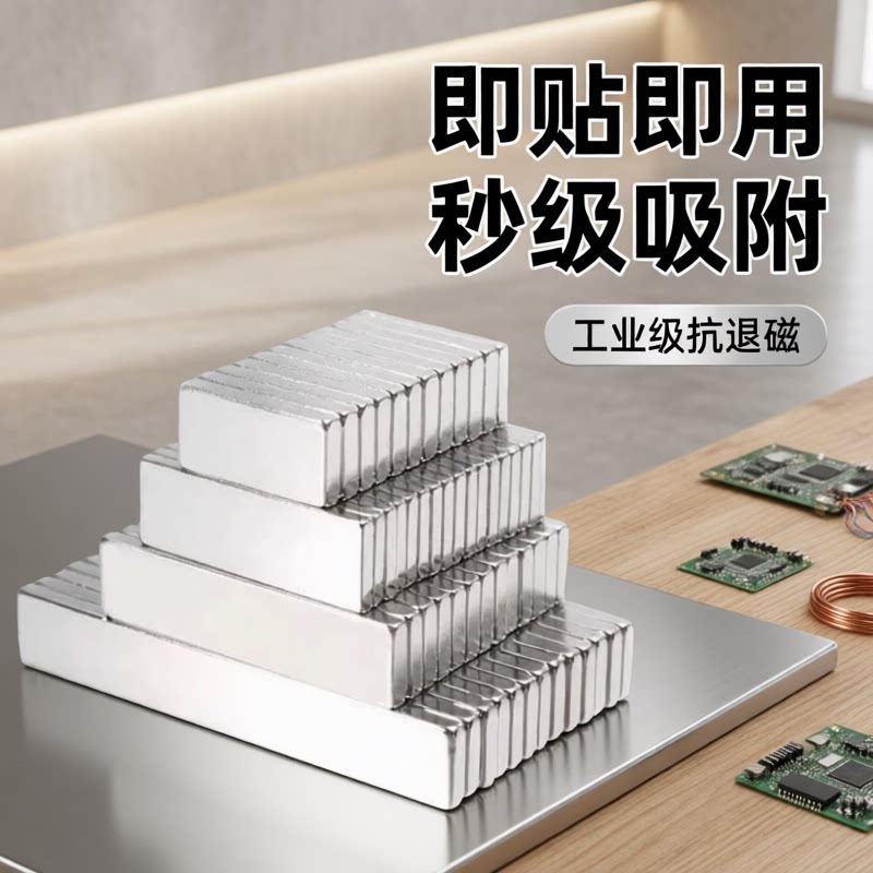 强力磁铁贴片长方形吸铁石条形高强度铷钕铁硼超强吸力磁铁强磁