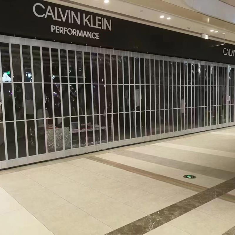 商铺火车站铝合金推拉门新款隔栅款折叠门  机场店铺隔断移门 - 实物图