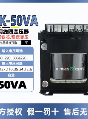 天正电气BK系列控制变压器 交流220 380V转36 24 220 110VBK-50VA