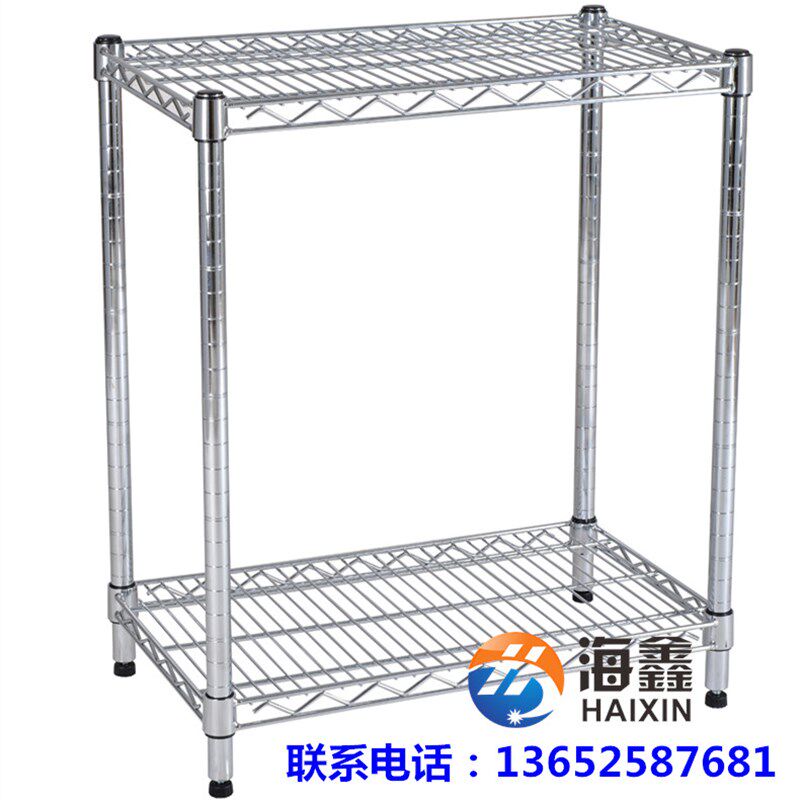 2020两层镀铬家用小置物架架子仓库储物架不锈钢线网展示架小货架