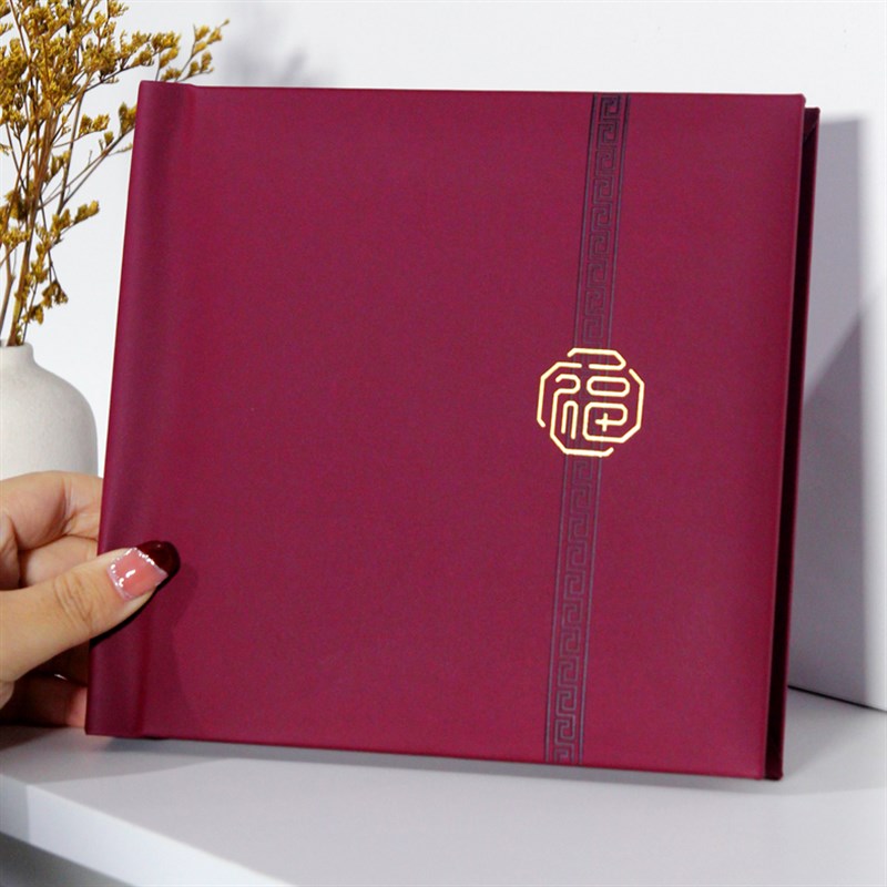 全家福新年退休纪念红色相册制作定制照片书影楼高端皮影集打印