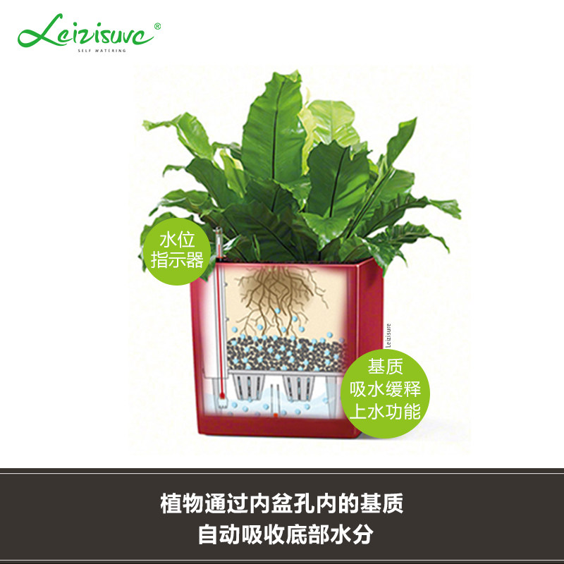 创意方形特大号自吸水落地大花盆塑料大型绿植发财树阳台户外庭院