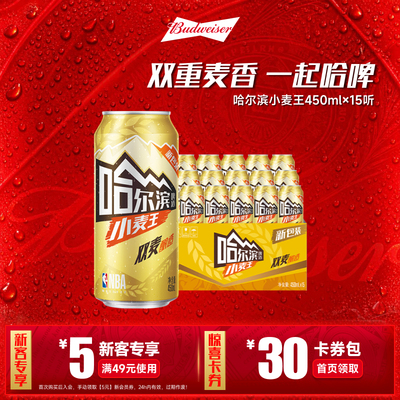 哈尔滨小麦王啤酒450ml*15听整箱