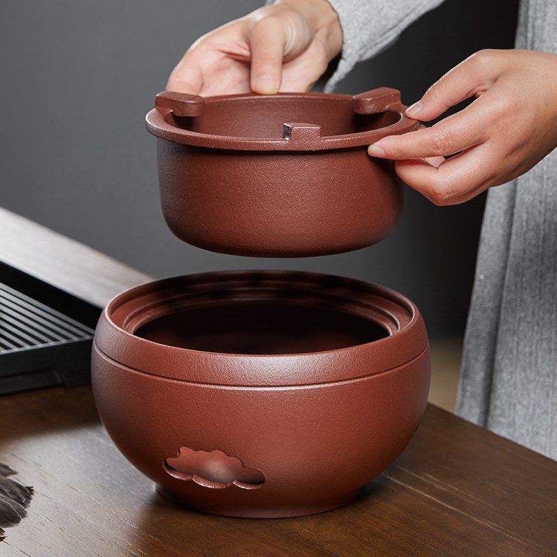 紫砂炭炉冬日围炉煮茶套装木炭烤火炉室内家用老式打边炉碳电两用