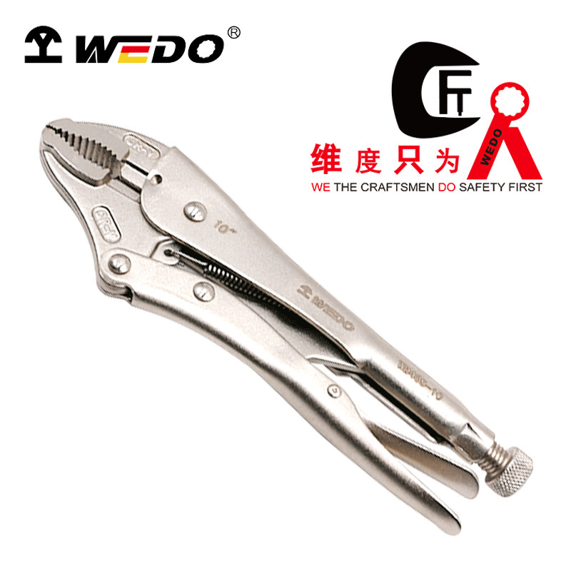 WEDO维度大力钳工业级多功能钣金木工圆口尖嘴带刃压力夹钳WD405