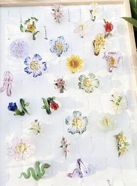 琉璃花戒指饰品仙气小众高级感闺蜜礼物拍照氛围古装搭配淄博琉璃