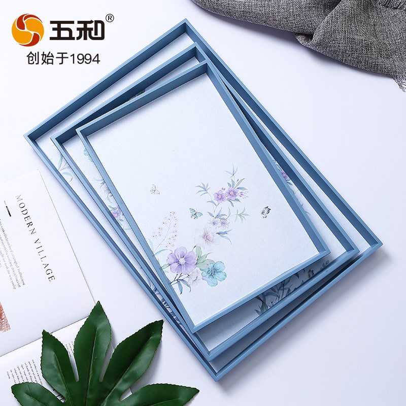 五和托盘长方形客厅家用水杯壶茶盘北欧轻奢放杯子的密胺方形托盘图片
