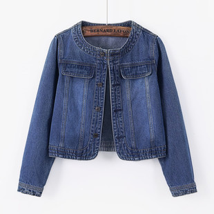 牛仔外套女 新品春夏修身长袖上衣服牛仔上衣短款外套潮2024款