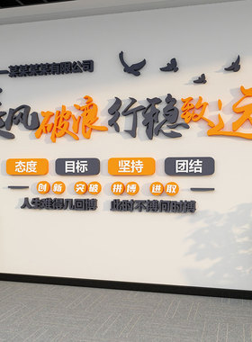 公司进门形象背景企业文化办公室墙面装饰氛围布置高级感励志贴画