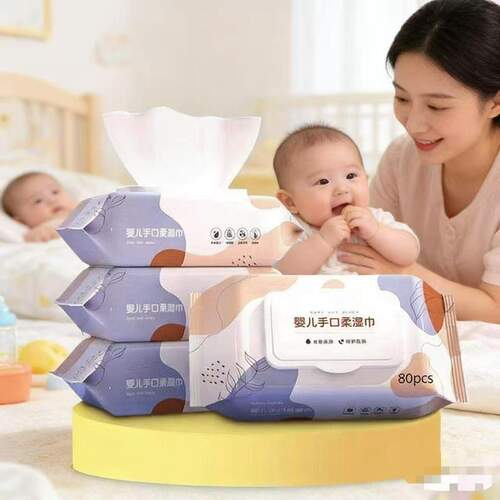 湿纸巾婴儿40抽大包湿巾纸手口专用带盖批发小包随身学生擦屁股