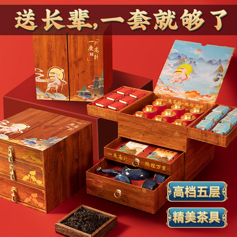 父亲节礼物生日送爸爸退休礼品领导送岳父长辈一鹿高升礼盒实用的