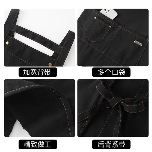 男女款加厚棉布围裙2025新款厨房家用定制工作服做饭餐饮上班专用