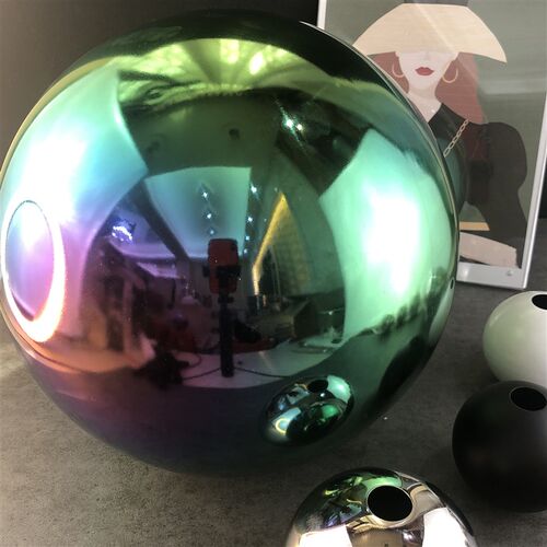 加厚不锈钢圆球镜面亮光不锈钢空心球装饰球渡汰七彩球金属无缝球