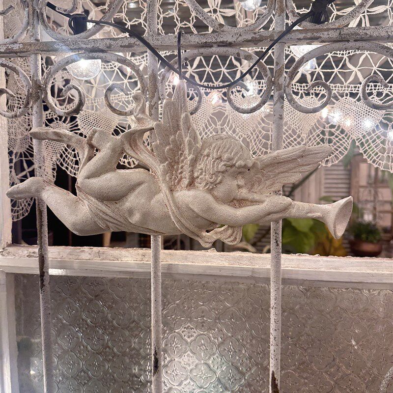 铸铁吹笛子的小天使壁挂