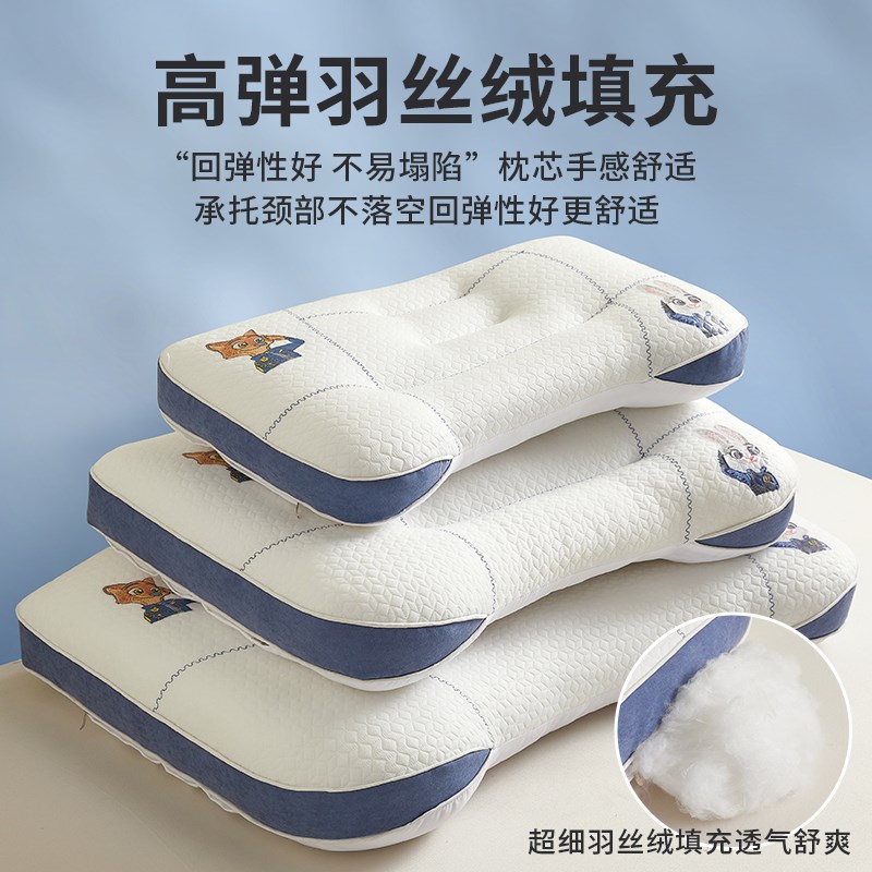 A类卡通儿童定型枕头护颈椎助睡眠单人学生专用分区枕芯四季通用