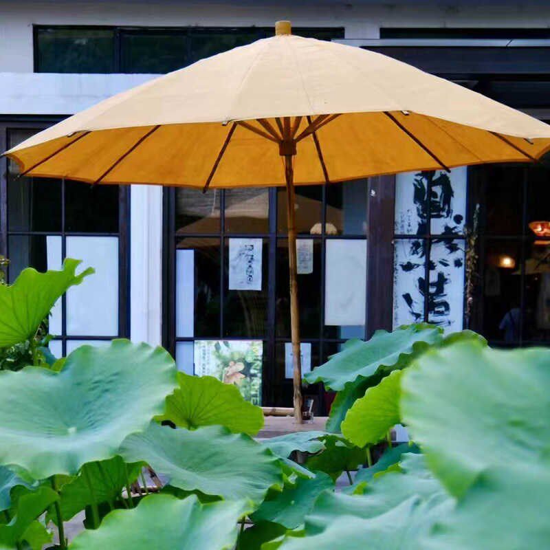油布大伞户外大伞煮茶伞景区古典伞老式防雨桐油竹木伞遮阳中国风