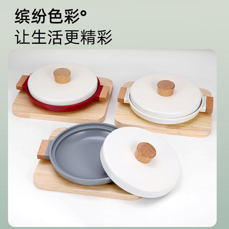 韩式朴浅煲浅汤锅日式料理餐具餐厅双耳海鲜煲不粘锅暖汤锅商用