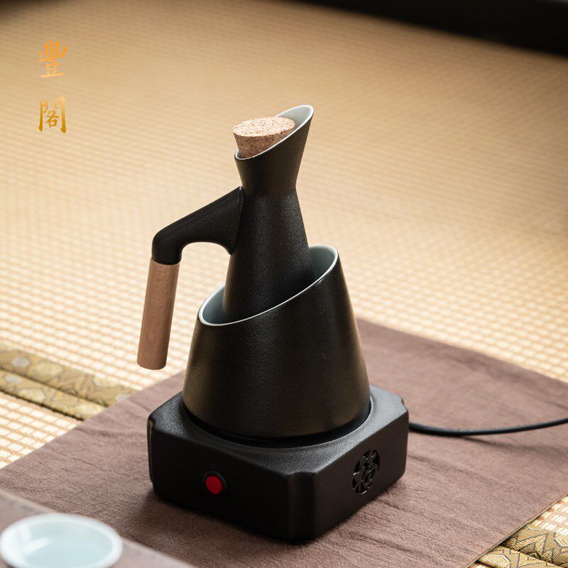 温酒器烫酒壶家用陶瓷插电温酒壶暖酒热酒壶老式黄酒酒杯套装酒器