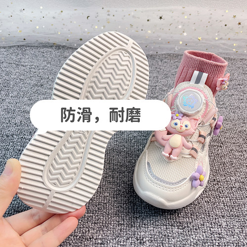 儿童旋转纽扣女童鞋子免系鞋带科技旋钮鞋夏款L2023夏季新款运动