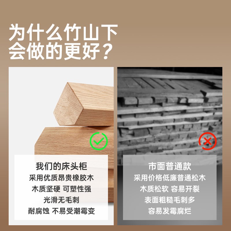 实木创意可移动床头柜置物架家用卧室小边几替代品简易多功能边柜