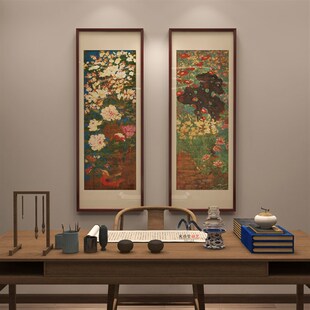 米亦堂x岁朝图 新中式古典工笔花卉国画客厅餐厅书房玄关实木挂画