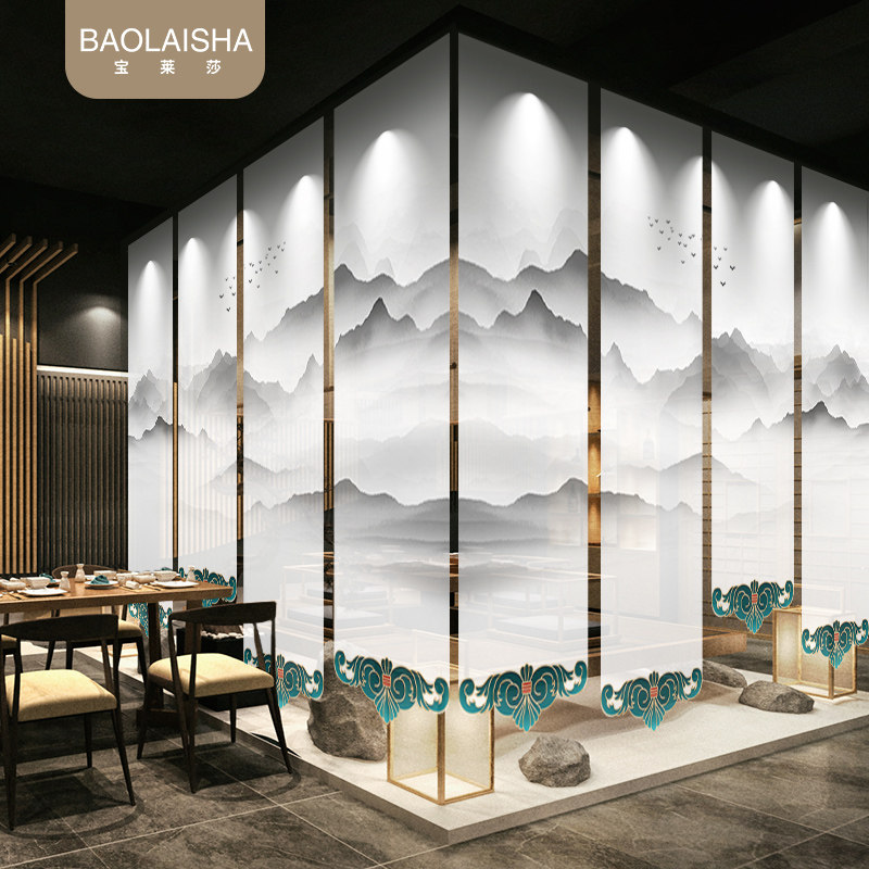 客厅隔断帘茶室办公室大厅禅意中式艺术家用悬挂玄关屏风装饰挂帘