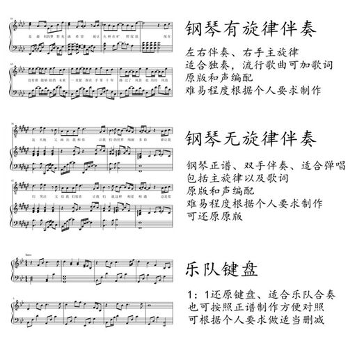扒谱打谱扒歌乐谱定制吉他尤克里里钢琴谱简谱五线谱六线谱四线谱