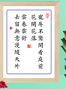 有志者事竟成苦心人天不负宠辱不惊书法挂画装饰字画座右铭摆台件