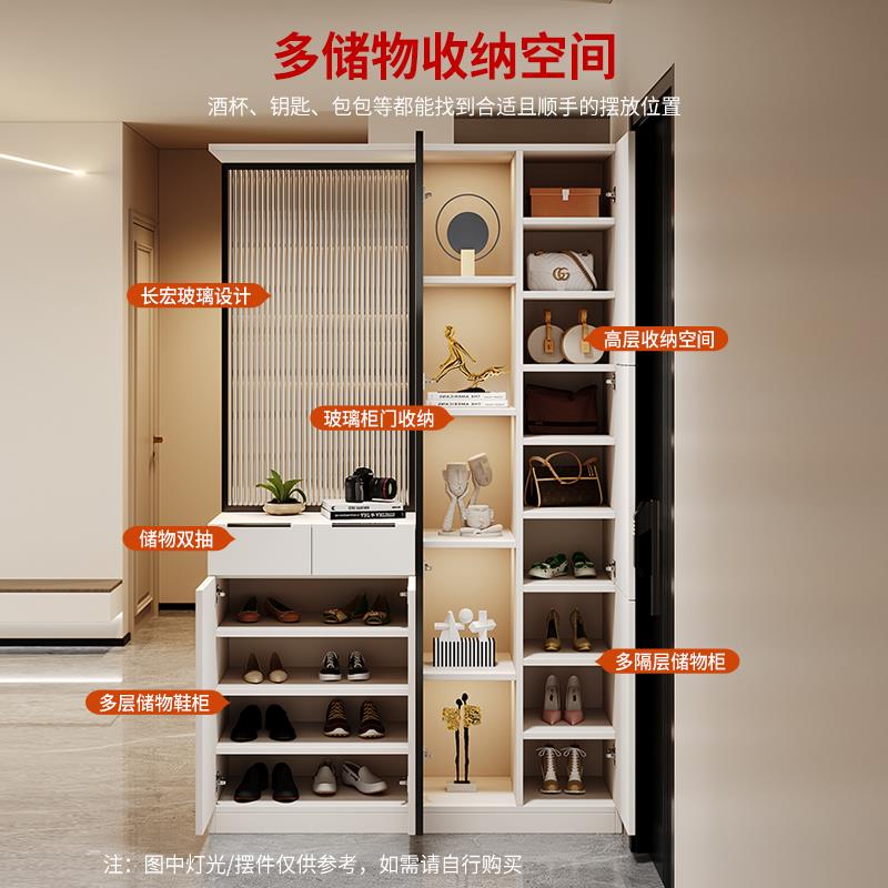 实木玄关柜鞋柜一体入户正对门储物柜屏风门厅柜可定制客厅隔断柜