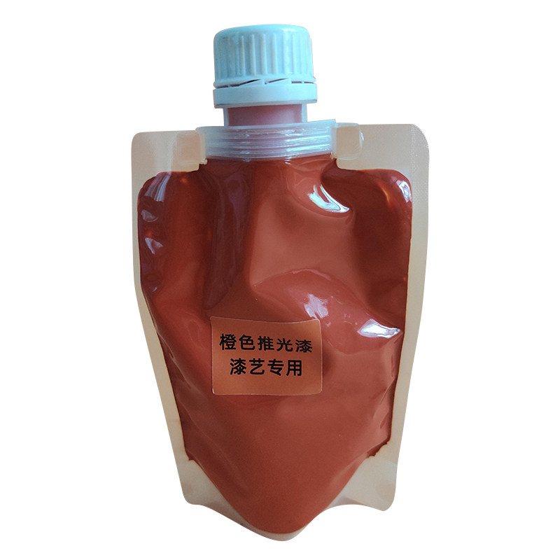 精制各色推光漆 天然大漆 橙色推光漆 漆器家具工艺品等 袋装500g