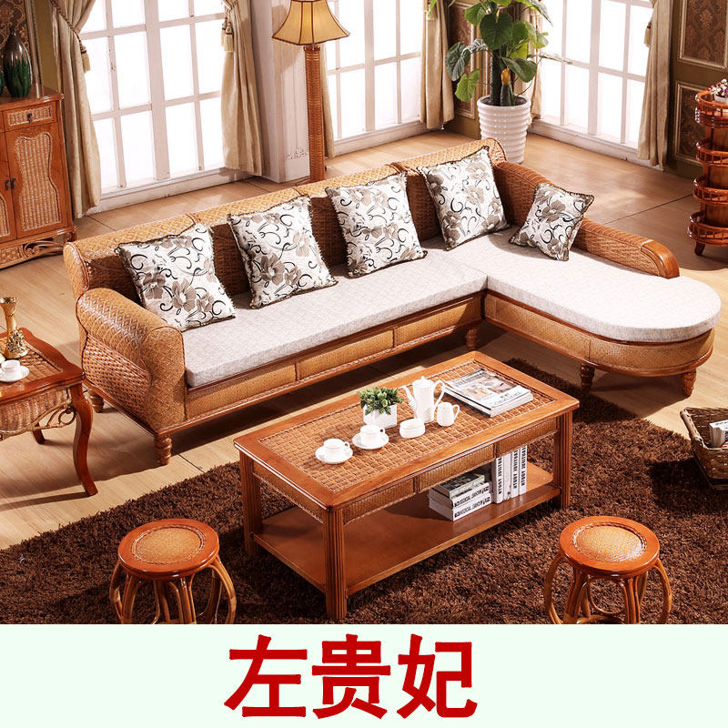藤沙发客厅组合三人转角L型藤艺沙发藤木沙发藤编藤椅沙发