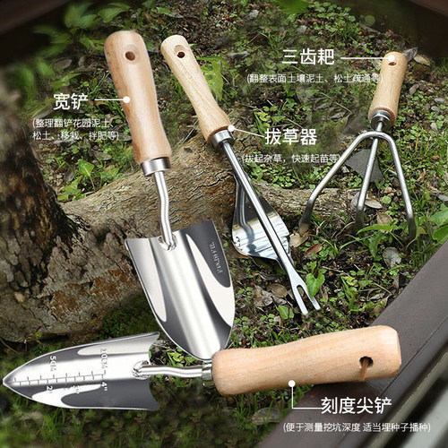 种花园艺工具家用套装小铲子不锈钢铁锹铁铲养花盆栽多肉种植神器