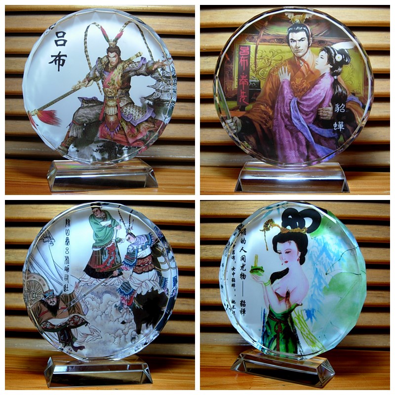 吕布摆设收藏品三国演义工艺品貂蝉礼品装饰品礼物吕奉先水晶摆件