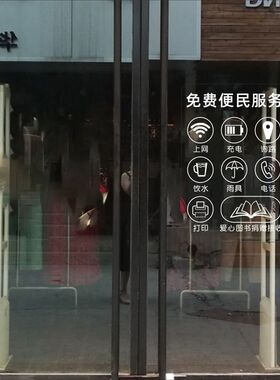 房产中介公司链家便民服务透明玻璃门贴纸超市店面装饰贴 橱窗