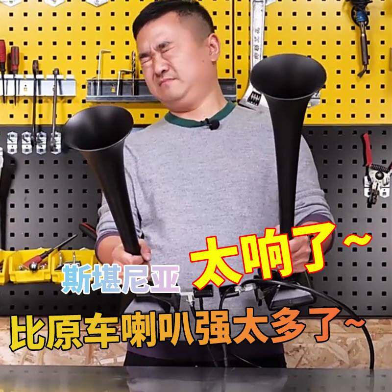 .斯堪尼亚气喇叭12V24V货车改装汽笛客车卡车高低音专用电磁阀对