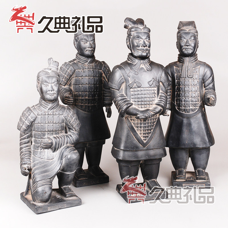 大型淡泥色秦俑 复古摆件工艺品陶俑西安特色 50cm