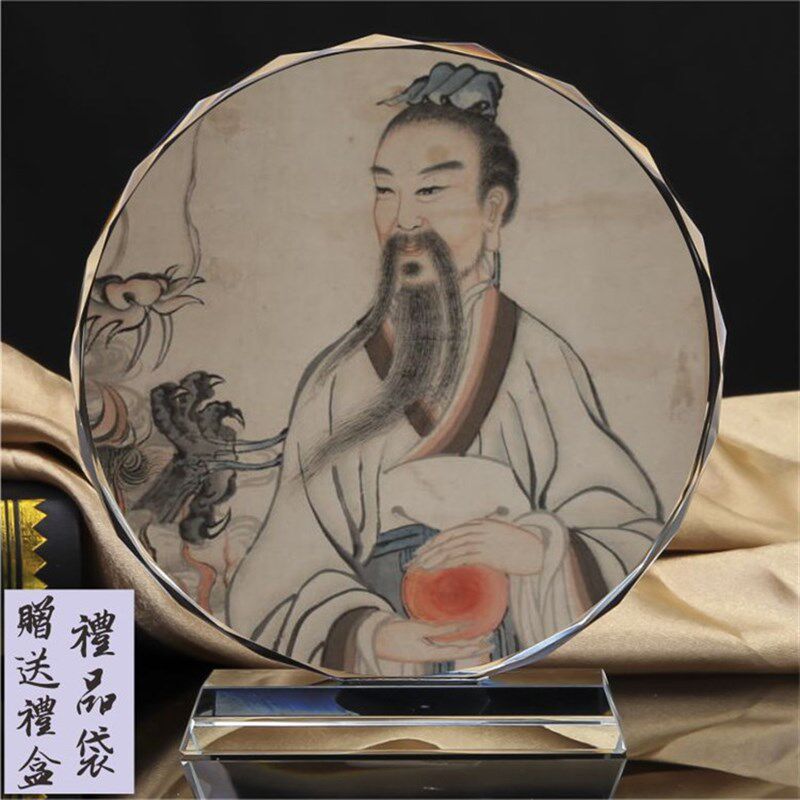四大天师感天大帝神像许逊真君 许天师画像 水晶摆件工艺品创意