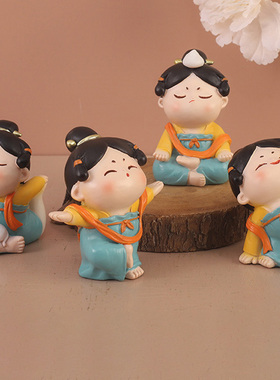 治愈系教师礼物中式仕女小摆件物件书桌面生日办公室桌面装饰古风