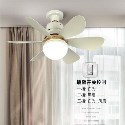迷你款E27灯头螺口花形风扇灯新品静音小型风扇灯